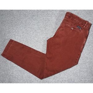 VILEBREQUIN Chino Pants Mens Size 36x31 Coral Red‎ Slim Straight Taillat